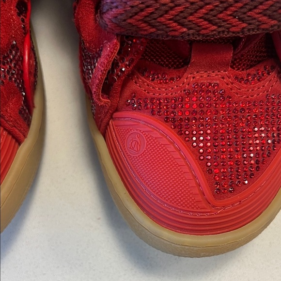 Lanvin Curb Rhinestone Sneakers Red - Picture 4 of 15